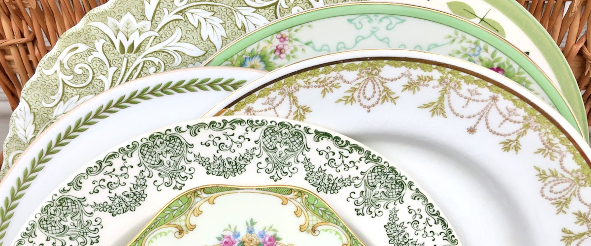 Vintage Green Plates