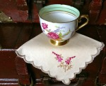 Vintage Tea Napkin under Vintage Teacup