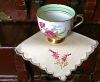 Vintage Hankies with Teacups