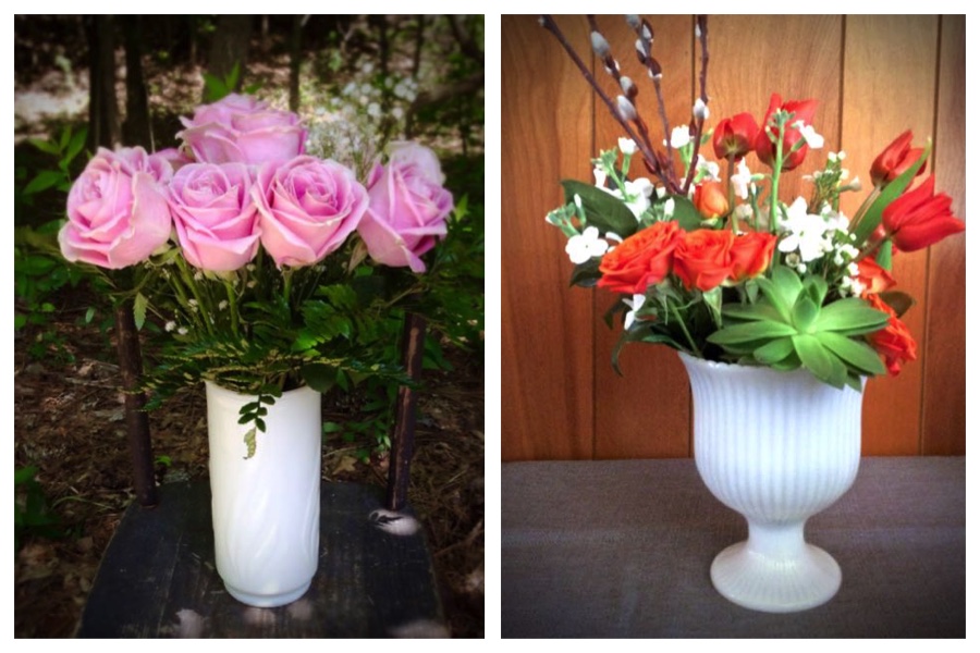 Milk Glass Vase Rental