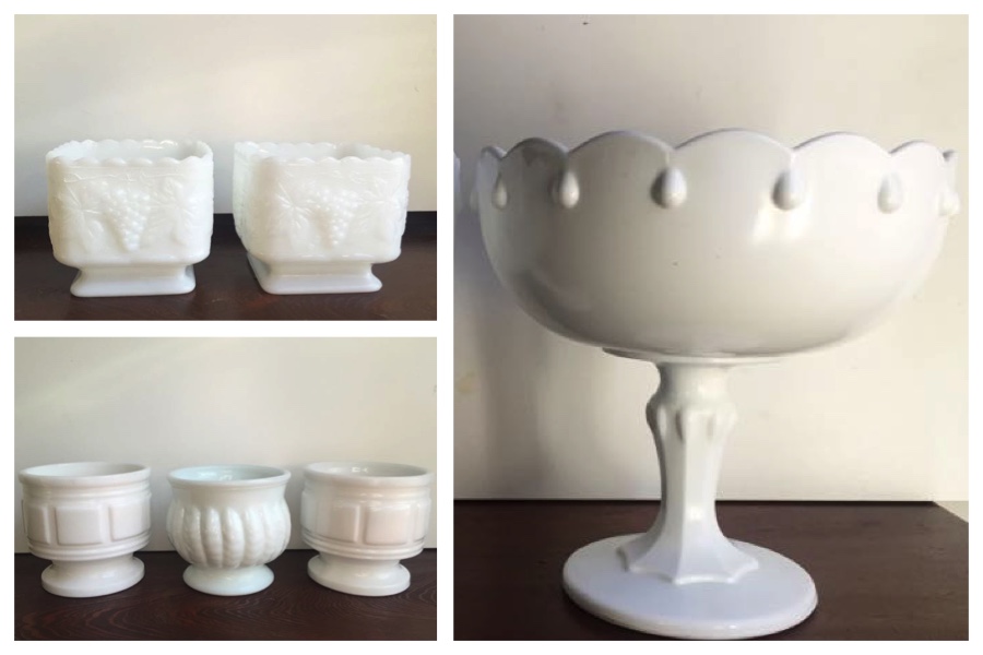 Milk Glass Compotes Rental