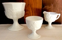 Vintage Milk Glass Sugar and Creamer