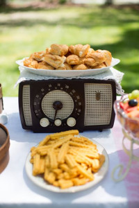 Vintage Radio as Food Stand