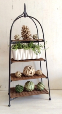 Vintage Tiered Rattan Stand