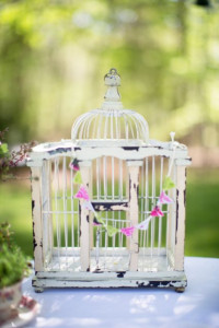 Vintage White Birdcage as Decor