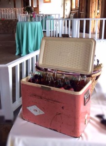 Vintage Pink Enameled Cooler