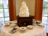 Wedding Cake on Vintage Record Player