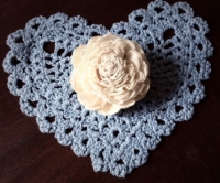 Vintage Blue Heart Doily