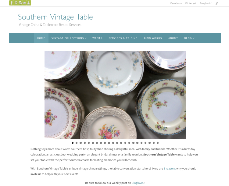 Southern Vintage Table Vintage China Rental NC