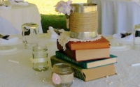 Vintage Centerpiece with Book Stack