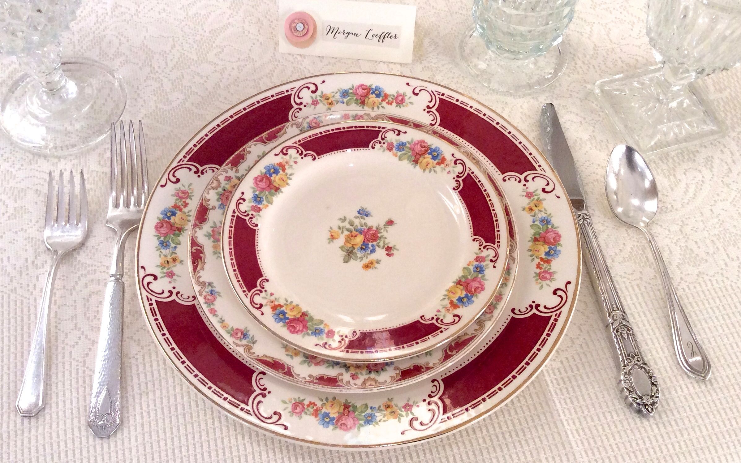 Southern Vintage Table Vintage China Rental NC