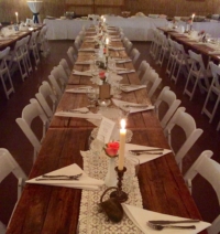 Reception Table with Lit Candles