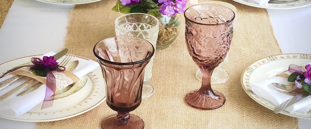 Wedding Reception with Purple Goblets