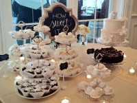 Wedding Dessert Table with Vintage Tiered Stands