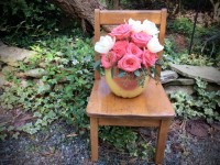 Vintage Child&#039;s Chair with Bouquet