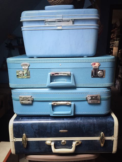 Vintage Blue Suitcases