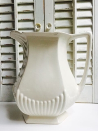 Vintage White Stoneware Pitcher