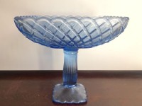 Vintage Glass Blue Compote