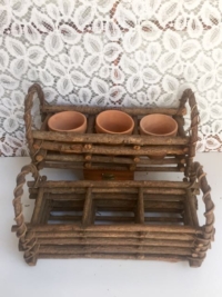 Vintage Divided Twig Baskets