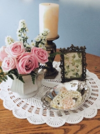 Centerpiece with Vintage Doily