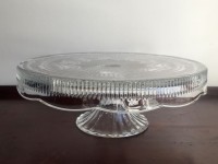 Vintage Edged Glass Cake Stand