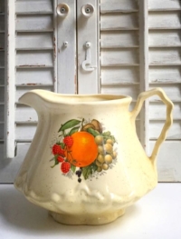 Vintage Fruit Ceramic Pitcher