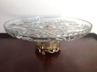 Gold Base Glass Cake Stand