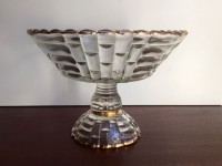 Vintage Gold Rimmed Glass Compote