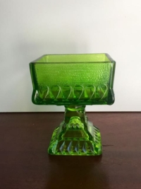 Vintage Green Glass Candy Dish