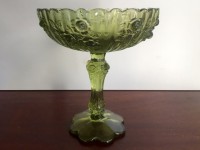 Vintage Green Glass Compote