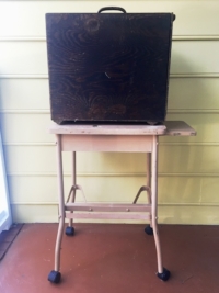 Vintage Projector Box on Vintage Typewriter Table