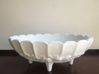 Vintage Large Toed Milk Glass Compote