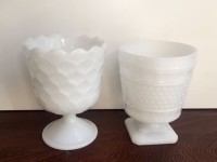 Vintage Milk Glass Compotes/Vases