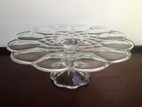 Vintage Petal Glass Cake Stand