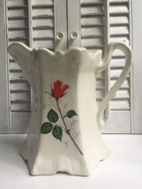 Vintage Red Rose Ceramic Pitcher