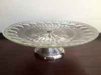 Silver Base Glass Cake Stand