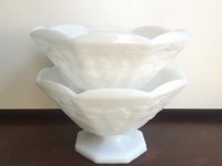 Vintage Six Sided Milk Glass Bowls