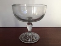 Vintage Small Glass Compote Diamond Stem