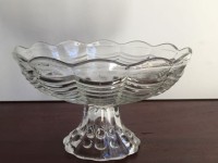 Vintage Small Scalloped Glass Compote