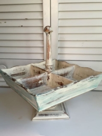 Vintage Distressed Wooden Compartment Tray
