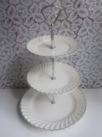 Vintage White Tiered Stand