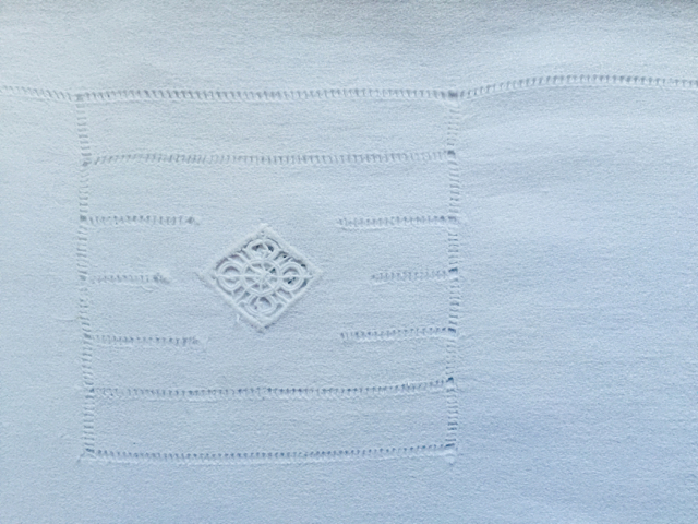 Cotton - White on White Embroidered Tablecloth