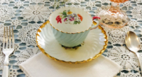 Vintage Tea Napkin under Vintage Teacup