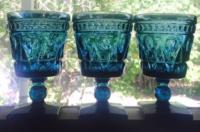 Vintage Teal Goblets