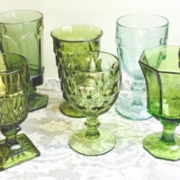 Vintage Green Goblets