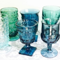 Vintage Teal Goblets