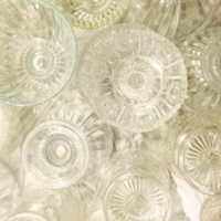 Serving Size Vintage Clear Glass Compotes