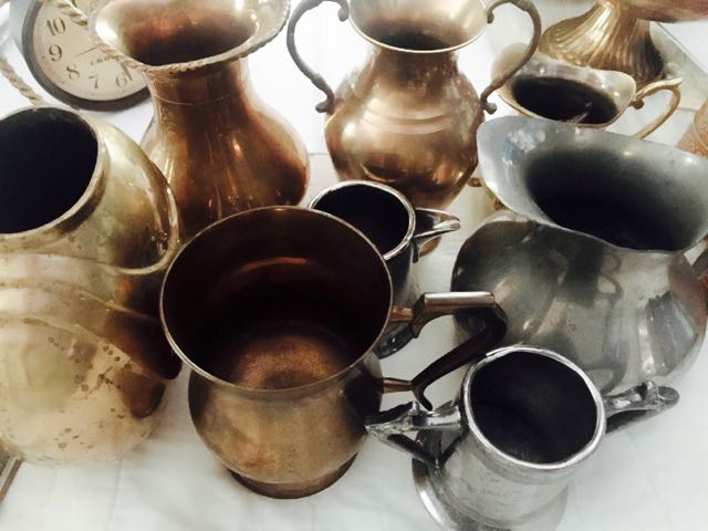 Vintage Pewter and Brass at Southern Vintage Table