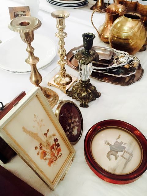 Vintage Art and Candle Holders at Southern Vintage Table