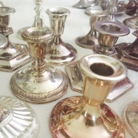 Small Vintage Silverplate Candle Holders